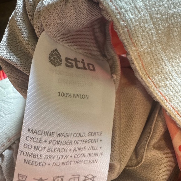 STIO Vibrant Orange Patterned Women's quick dry Shorts - Picture 4 of 5